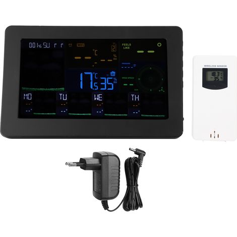 Multifunktionale Wetteruhr mit Anemometer, WLAN, Thermometer und Hygrometer 100–240 V EU (1/5)