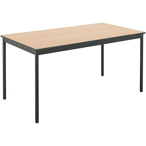 Table rectangulaire L 140 x P 70 cm, piétement noir - Confort - plateau hêtre - Maxiburo