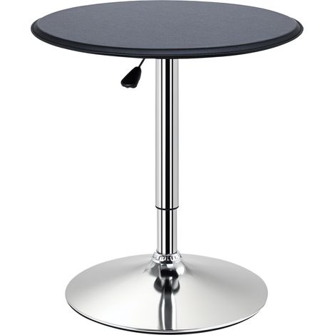 Höhenverstellbarer Barhocker, Kunstlederbezug, Vintage-Design, schwarz und silber