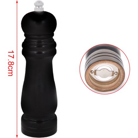 Macinapepe In Legno Macina Pepe e Sale Colore Nero 17,8cm (1/2)