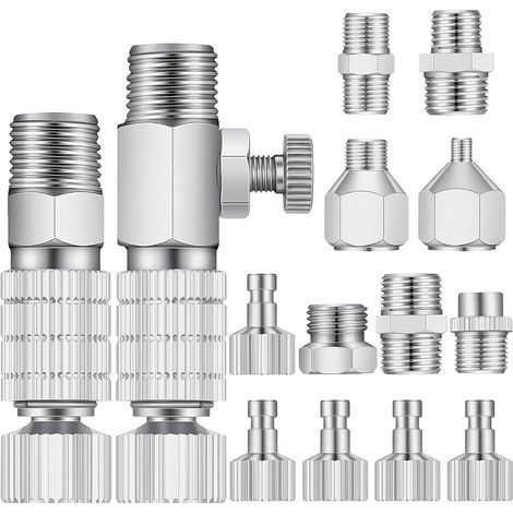 Ensemble d'adaptateurs pour pistolet pulvérisateur, 14 pièces, accessoires à déconnexion rapide pour pistolet pulvérisateur, adaptateur à déconnexion rapide pour tuyau pour compresseur d'air (1/4)
