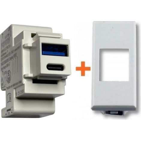 Perry presa USB A + C 3A compatibile Ave Domus bianco - 1MCUSB002B