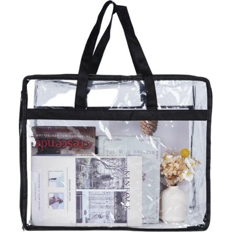 Transparente Aufbewahrungstasche，PVC-Kleideraufbewahrungstasche，Faltbarer Bettbezug mit Tragegriffen，Aufbewahrungsbox für Umzüge，46 x 23 x 38 cm (1/5)
