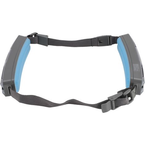 Ventilador portátil de doble flujo de aire con correa ajustable, 6500 rpm, manos libres y recargable, ideal para viajes, acampadas y pesca (gris espacial). (1/5)