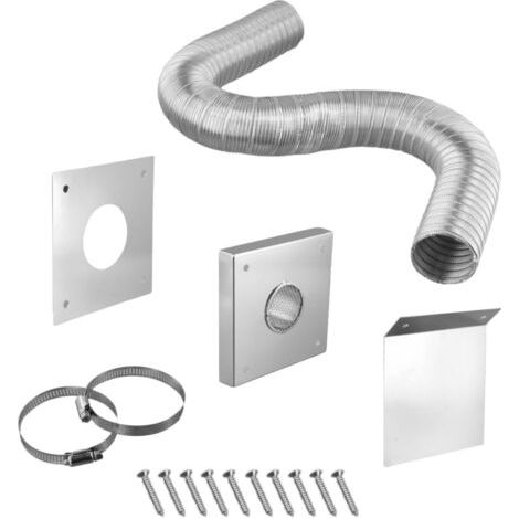 Kit de ventilation pour poêle à granulés de 5,1 cm, système d'admission d'air frais pour poêle à bois, panneaux en acier inoxydable 304, tuyau flexible en aluminium, longueur étendue de 152,4 cm (1/5)