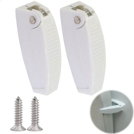 Camper Keil Türschloss Clip Riegel Verschlüsse Türstopper Tür Fenster Kunststoff Halter Fang - für Wohnmobil, Anhänger, Reisen, Gepäck, 2 Stück Türstopper Jalousie FLITI (1/4)