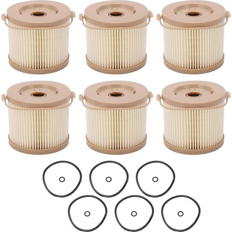 Filtre séparateur d'eau pour carburant diesel 6 pièces kit de remplacement avec manchons en caoutchouc compatible Racor 2010PM et 500FG pour système de filtration (1/5)