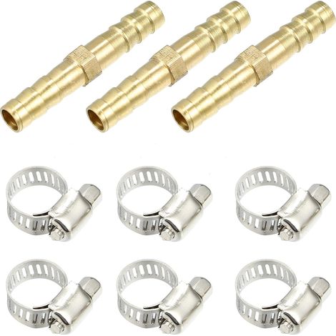 1 Jeu De 3 Raccords Droit 6mm en Cuivre pour Tuyau - Couleur Or (1/5)