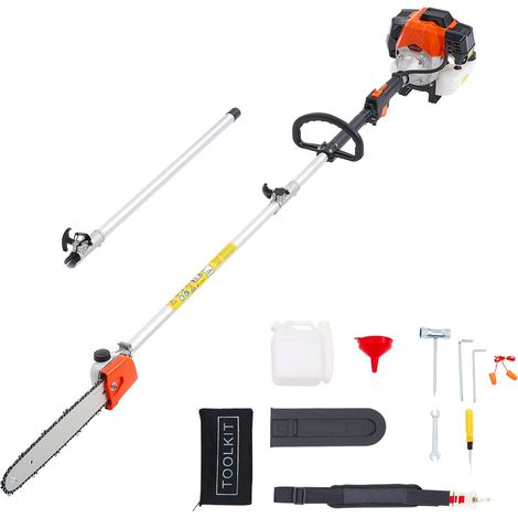 Élagueuse Thermique sur Perche à 2 Temps, 52 cc, Élagueuse sans Fil à Essence, avec Perche Extensible 2,2 m-2,94 m, Guide-chaîne 35,6 cm, Réservoir de Carburant 850 ml, pour Élagage des Arbres (1/5)