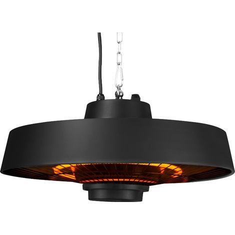 Vonroc – Chauffage de terrasse infrarouge 2000W – Suspendu – Élément en carbone – Protection IP44 – Télécommande et minuterie – Pour espaces extérieurs