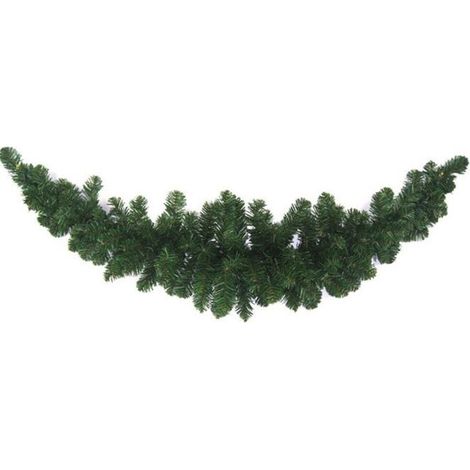 Ghirlanda di Natale Festone Verde 120 cm Decorazione porta portone scala casa vetrina Negozi Bar Hotel Artificiale Realistico (1/5)