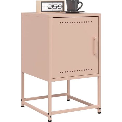 Tables de chevet 2 pcs rose 36x39x60,5 cm acier (1/5)
