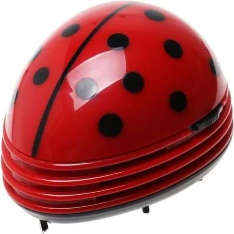 1 Aspirateur de table, Mini portatif, Piles, Design coccinelle rouge, Bureau véhicule (1/3)