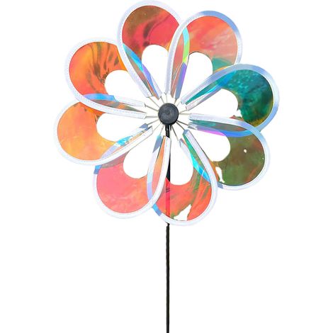 Girouette Décorative Jardin - Moulin à Vent Animé pour Enfants - 30cm Diamètre, Hauteur Totale 60cm (1/5)