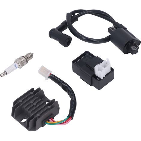 Kit di accensione per moto Pasamer, kit completo di bobina di accensione CDI ad alte prestazioni, regolatore di tensione e candele per quad da pit trail da 125-250 cc. (1/5)