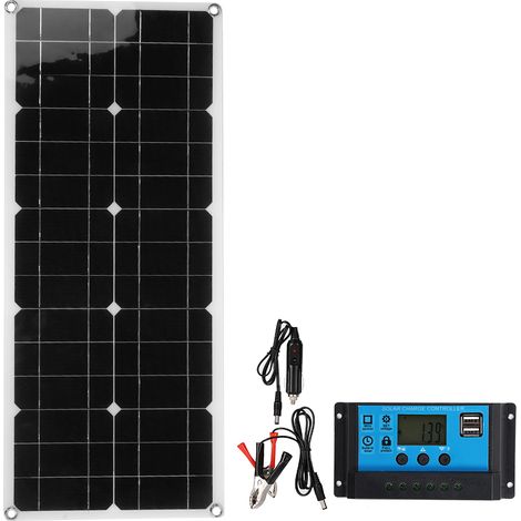 Panneau solaire USB étanche avec régulateur solaire 10A, charge extérieure pour batterie de voiture, yacht, bateau. (1/5)