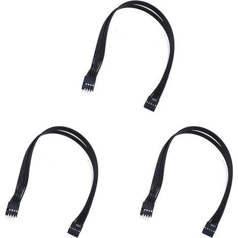 3X Carte Mère Carte Mère 9 Broches USB 2.0 Male à Femelle Extension Dupont Cable de Données Cordon Fil Ligne pour PC Bricolage, 30 cm (1/5)