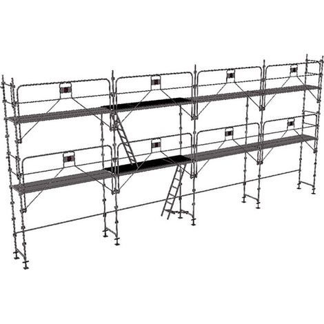 Echafaudage fixe de façade 78m² - Structure + Planchers - Version garde-corps - DUO78GC-SP (1/5)