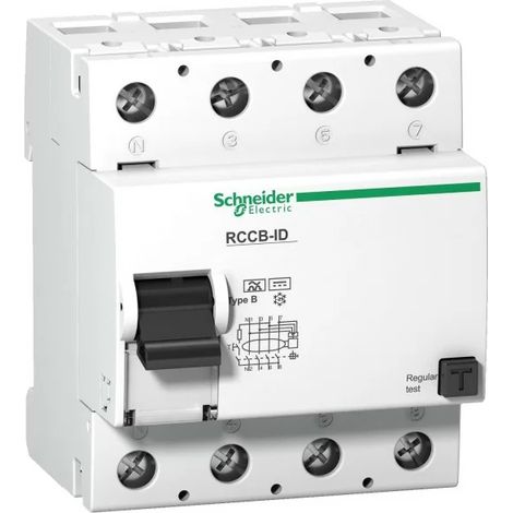 Schneider 16763 Earth Leakage Circuit Breaker (RCCB), Acti9 RCCB-ID, 4P, 125A, type B , 30mA