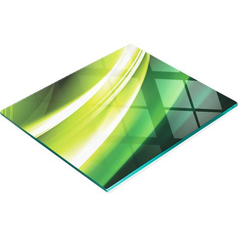 Planche à apéritif décorative en verre, motif vague verte, 60 x 52 cm (1/5)