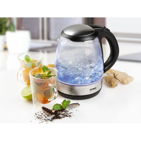 Glas Wasserkocher 1,2Ltr. blaue LED Beleuchtung, 360° drehbar kabellos, 2200Watt (1/5)