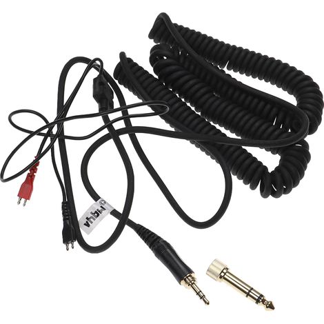 vhbw Audio AUX Cable compatible with Sennheiser HD 222, HD 224, HD 230 Headphones - Audio Cable, 3.5 mm Jack to 6.3 mm, 1,5 - 4 m, Black