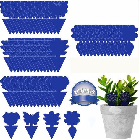 Plaques de capture bleues - Pièges à insectes - Colle extra forte - Lutte physique contre les nuisibles - Pour plantes d'intérieur et plantes en pot - Pour les amateurs de plantes - Pièges collants - (1/5)