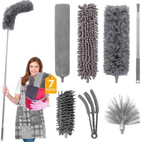 Teleskop Staubwedel Ausziehbar Spinnwebenentferner 7Pcs 2.6m (1/5)