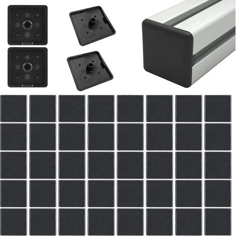 30 x 30 mm Aluminum Extrusion End Caps, 40 Pieces for Aluminum Construction Profiles (1/4)