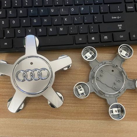 Jeu De 4 Caches-Moyeux 4f0601165 N Roue Emblème, Pour Enjoliveurs De 135 Mm Pour Audi (argent) (1/5)