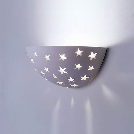 APPLIQUE IN GESSO LAMPADA DA PARETE A LED R7S STELLE LUMINOSE LUCE FREDDA 6500K (1/5)