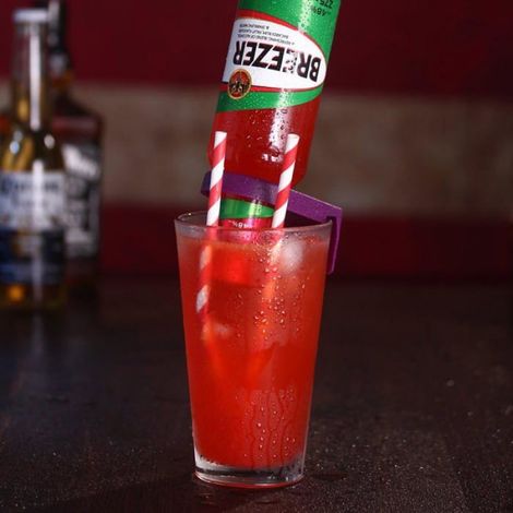 Porte-bouteille pour verre à cocktail, modèle à clip, support inversé bière et margarita, ABS marron (1/4)