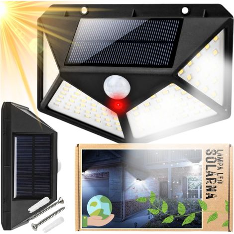 LED Solar Halogen Außen Gartenlampe mit Bewegungsmelder 3 Modi IP65 (1/5)