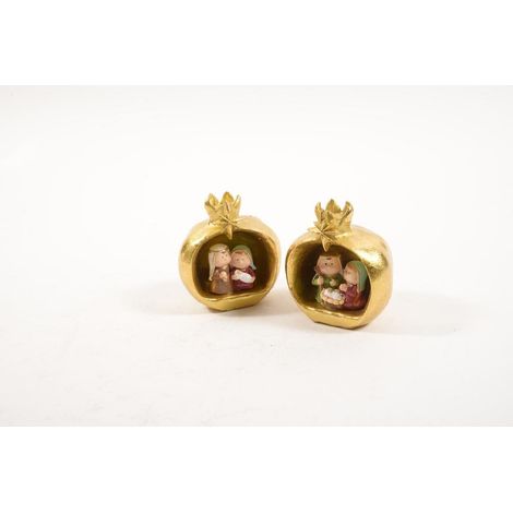 Presepe con melograno 10 x 9 x 6 cm oro modello assortito Mercury