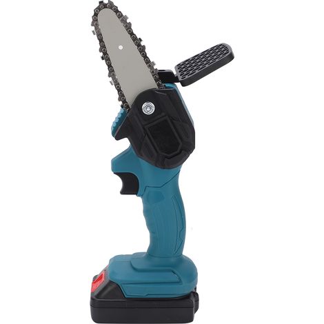 Scie à main mini 4in, outil de coupe électronique portable à une main, tronçonneuse sans balai AC100-240V, bleu, prise UE. (1/5)