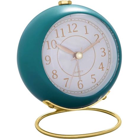 Horloge en métal avec socle en verre convexe (bleu lac) - rechargeable (1/5)