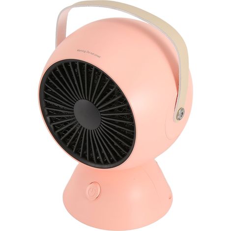Radiateur de Bureau Mini 1300W, Chauffage d'Appoint Portable Silencieux pour Chambre, Bureau, Température Réglable, Prise Européenne Rose 100-240V (1/5)