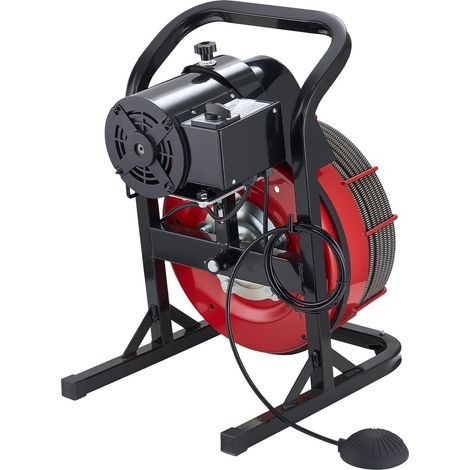 Machine de Nettoyage de Drain 15m x 13mm,Serpent de Canalisation Manuel avec 4 Lames et Pédale à Air pour Tuyaux de 50mm à 150mm (1/5)