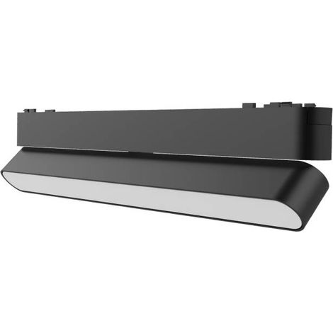 Foco carril SNOW SLIM 252mm Basculante 48V, 12W, 90º, negro, Blanco cálido