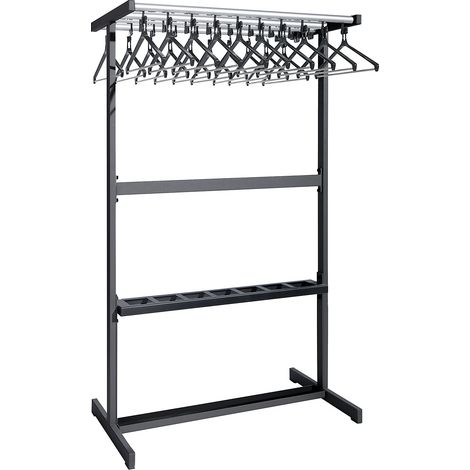 eurokraft pro, Vestiaire double face, avec cintres, noir, (1/3)
