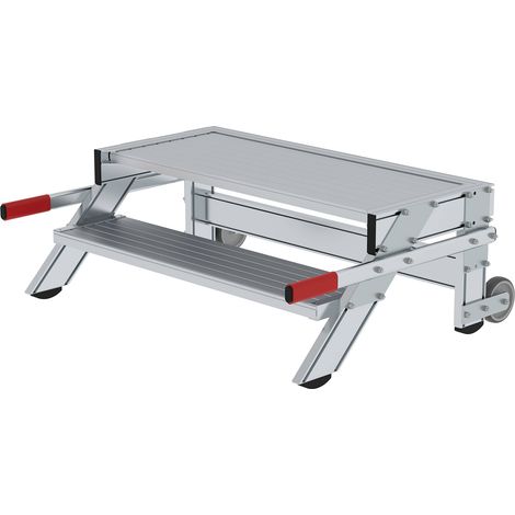 MUNK Arbeitspodest fahrbar Aluminium geriffelt 1000mm Stufenbreite 2 Stufen (1/3)