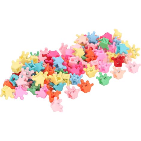 100 mini pinces à cheveux en forme de couronne, colorées et résistantes, pour bébé. Accessoires adorables pour les cheveux de bébé. (1/5)