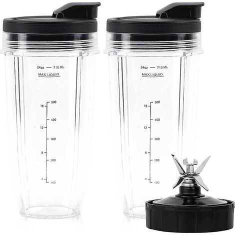 Suitable for Ninja Nutri Ninja Replaceable Juicer Accessories, 24oz Large Cup Lid Blade Set. (1/5)