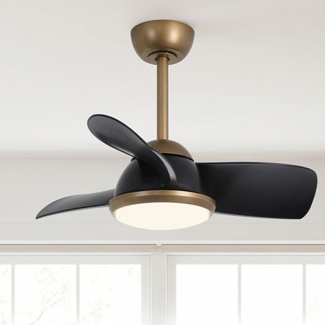Parrot Uncle Ventilateur Plafond Lumière LED 76 cm Noir, Ventilateur Plafond Silencieux Moteur DC, Télécommande, 6 Vitesses, Dimmable 3 Couleurs, Réversible Été Hiver pour Chambre Salon