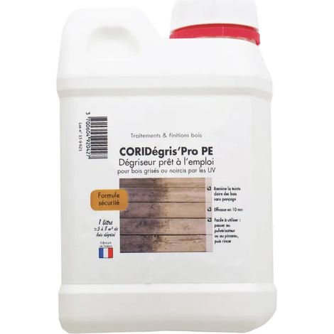 Dégriseur pour terrasse bois CORIDEGRIS'PRO JERICAN 1L-CORILPRO