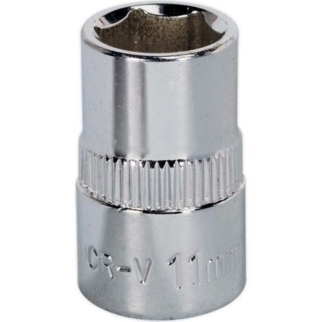 Sealey SP3811 Premier Fully Polished Socket 3/8""Sq Drive 11mm
