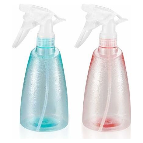 2 Pièces Flacons Pulverisateur Vide 500ML, Vaporisateur Bouteilles en Plastique, Bouteille Spray Vide, Flacon Pompe Vide pour Ménage, Jardin, Coiffeur, Plantes, Fleurs - Rose/Vert (1/5)