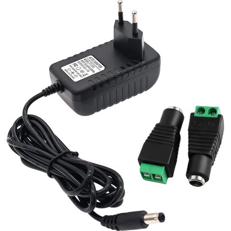 3PCS Alimentation Branchez de l'UE 12V, pour Éclairage Domestique, Alimentation 12v pour Bandeau LED Et Ruban Lumineux, Transfo 12v Stable avec Prise LED pour Installation Intérieure (1/5)