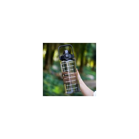 Bouteille d'eau d'un litre avec paille, grande bouteille de voyage portable pour femmes et filles, mug de sport et de fitness, eau fraîche d'été avec graduation du temps (1/5)