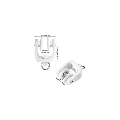 Enrollador de riel para cortina de baño, 40 piezas, rodillo doble para riel de cortina, accesorios para cortinas de baño (blanco) - Crezuo